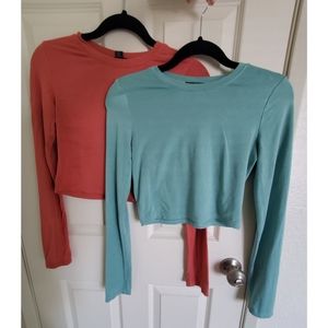 2 Long sleeve Crop tops
